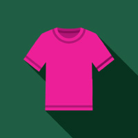 flat design shirt pink on green background representing our las vegas DTG garment printing 